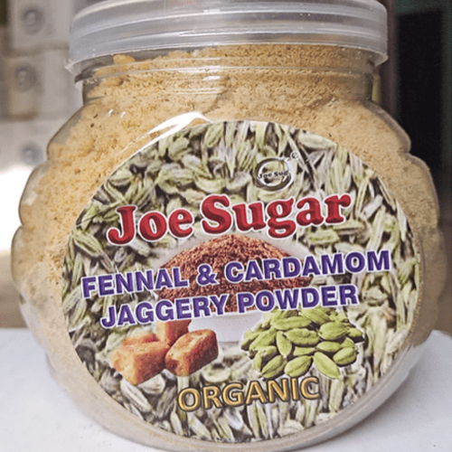 Elaichi Fennel Jaggery Powder - 99% Fineness Gluten Free & Fresh Aroma | Natural Sweetener Rich in Iron & Calcium