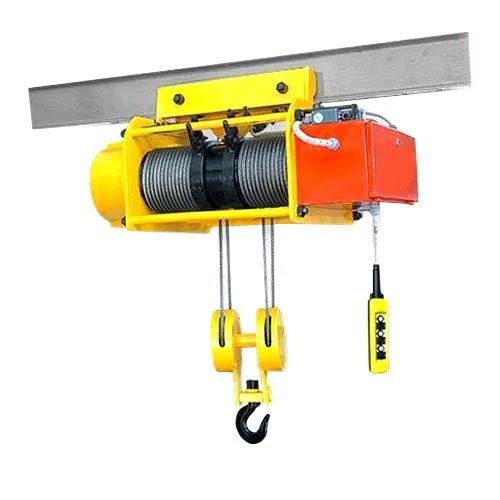 Single Girder EOT Crane - 20 m Span , 10 Ton Load Capacity, 110-220V Voltage, Yellow Color, Emergency Stop Included