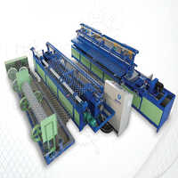 Green & Blue Fully Automatic Chain Link Fencing Machine