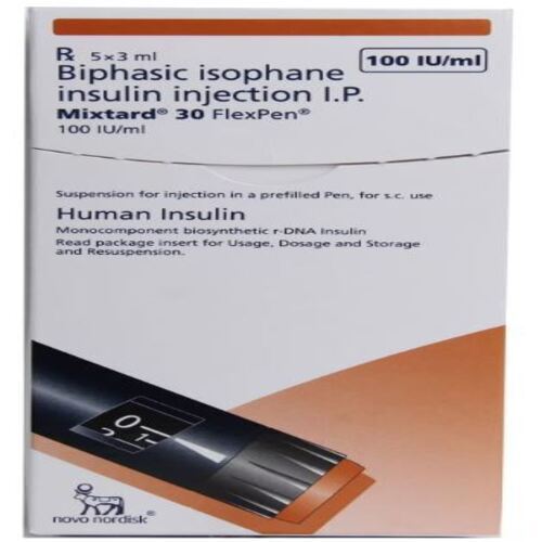 MIXTARD 30 SUSPENSION FOR INSULIN INJECTION 100IU/ML