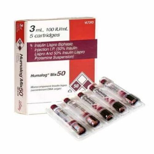 HUMALOG MIX 50 100IU/ML INSULIN PEN CARTRIDGE