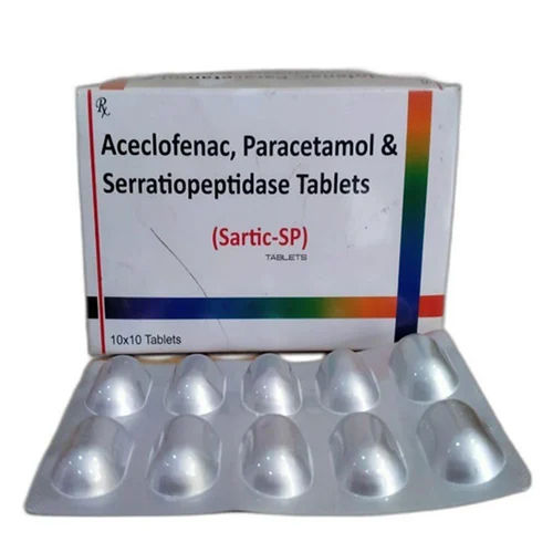 Aceclofenac Paracetamol Serratiopeptidase Tablets General Medicines