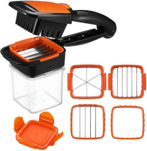 Stainless Steel B Grade Vegetable Dicer Multi Chopper Set 5 In 1 Cutting Blades