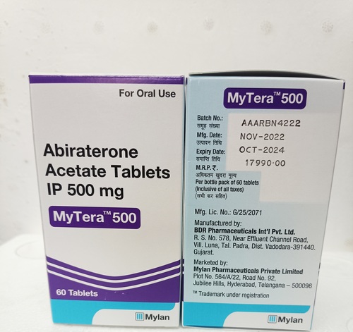 ABIRATERONE ACETATE TABLETS IP 500MG MYTERA 500 MG