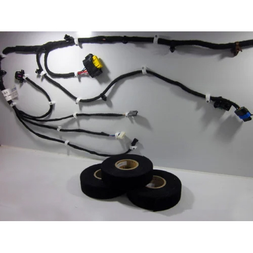 Wire Harness Tapes - Acrylic/Rubber Adhesive, Maximum Width 1250 mm, Single Sided, Black, Solvent Adhesive | Ideal for Commercial and Industrial Uses