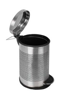 Stainless Steel  Perforated Pedal Bin With Lid and Bucket 10x14 -11L