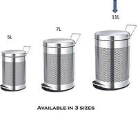 Sintage Stainless Steel  Perforated Pedal Bin With Lid and Bucket 10x14 -11L