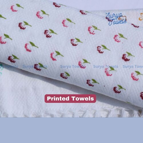 Printed Cotton Bath Towels 30x60 - Customizable Rectangular Shape, Soft Multicolor Check & Plain Design | Quick Dry, Water Absorbent, 100% Cotton