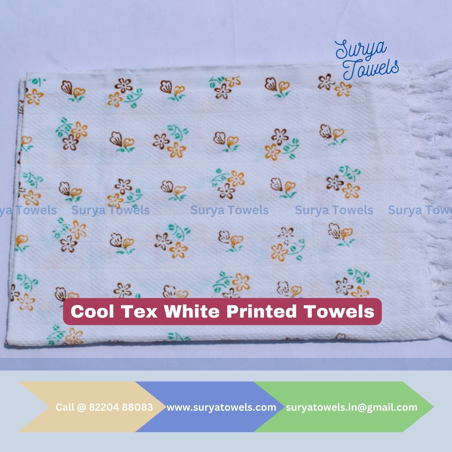 Printed Cotton Bath Towels 30x60