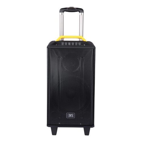 MX 10 Inches Wooden Multimedia Trolly Speaker with two Wireless Microphone & Bluetooth USB & Aux Connectivity
