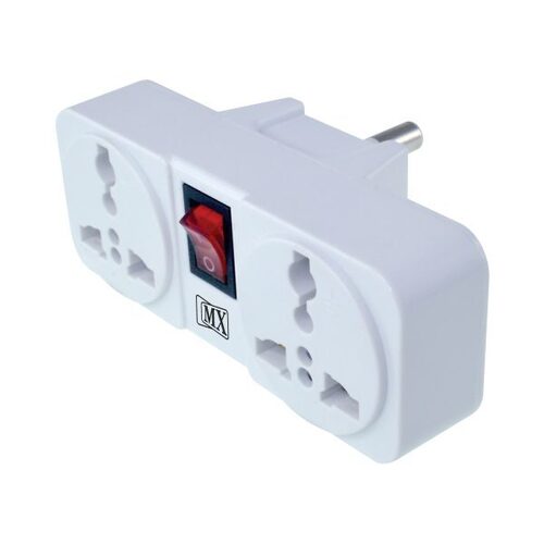 MX 3 PIN 2 WAY UNIVERSAL SOCKET WITH LED SWITCH