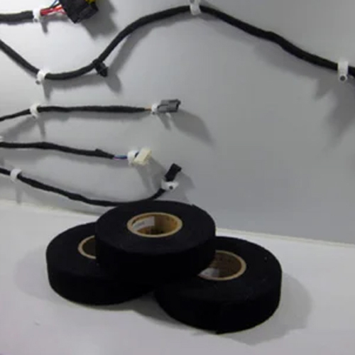 Cloth Wire Harness Tapes - Acrylic/Rubber Adhesive, 5-1200 mm Width, Black | Commercial & Industrial Use, Single Sided Roll Packing