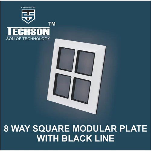 8 Way Square Modular Plate with Black Line