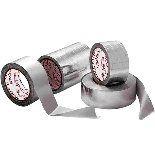 Aluminum Foil Tapes - Silver, 1200 mm Wide | Single Sided, Solvent Adhesive, Ideal for Commercial and Industrial Uses
