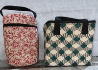 Print Lunch Jute Bag - Color: Green Grey