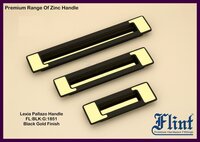 Laxia Pallazo Soap Dish & Sliding Door Handle - Polished Zinc Alloy, Different Sizes | Glossy Finish, Rectangular Shape, Silver/black + Gold