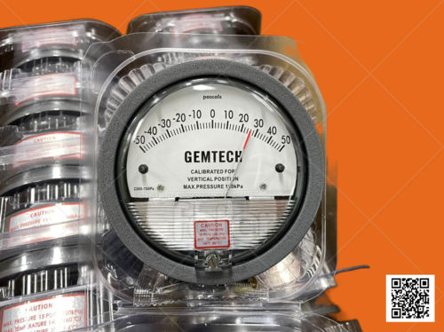 Series G2300-6MM GEMTECH Differential Pressure Gauge Range 3-0-3 MM