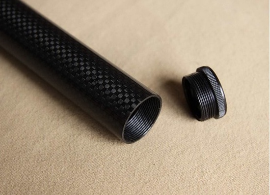 Internal outer screw thread CNC 3k carbon fiber tube with accessory from China factory