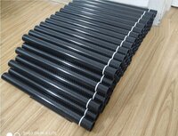 30mm Diameter Roll Wrapped Carbon fiber tubing with white warning tape provided by Chinese factory