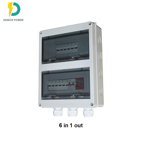 IP65 outdoor 6 in 1 out pv combiner box for solar power system