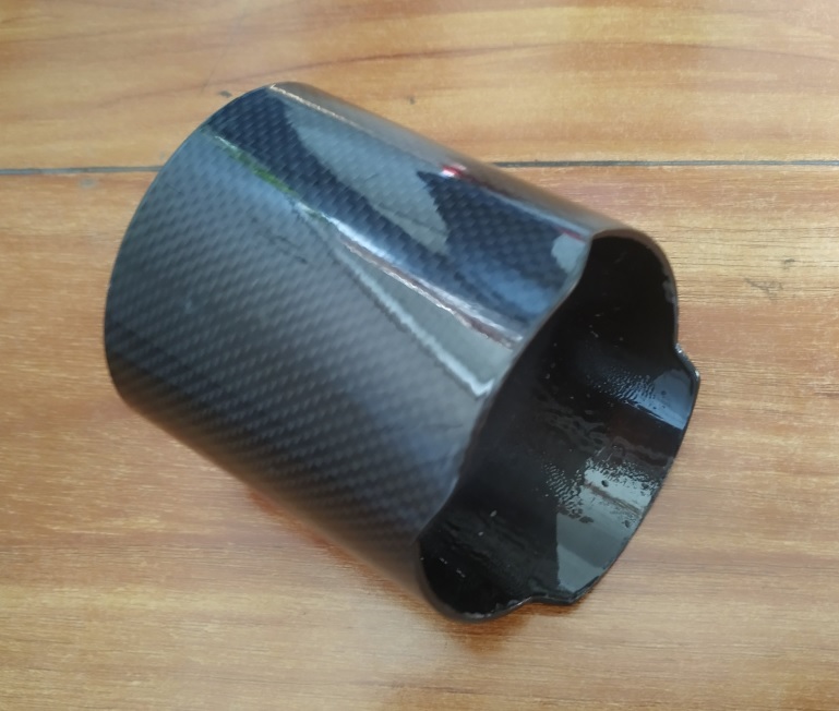 Prepreg  carbon fiber exhaust pipe tube  round  Rolled Edge Angle Cut  for  Porsche exhaust tip