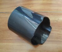 Prepreg  carbon fiber exhaust pipe tube  round  Rolled Edge Angle Cut  for  Porsche exhaust tip