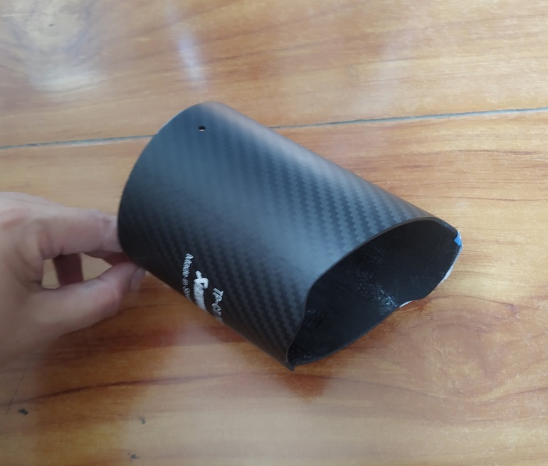 Prepreg  carbon fiber exhaust pipe tube  round  Rolled Edge Angle Cut  for  Porsche exhaust tip