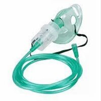 Nebulizer Mask - Medical Grade Plastic, 7cc Chamber, Green Color, 200cm Tubing | Comfortable Fit, Jet Nebulizer Kit With Nose Clip, Poly Pack