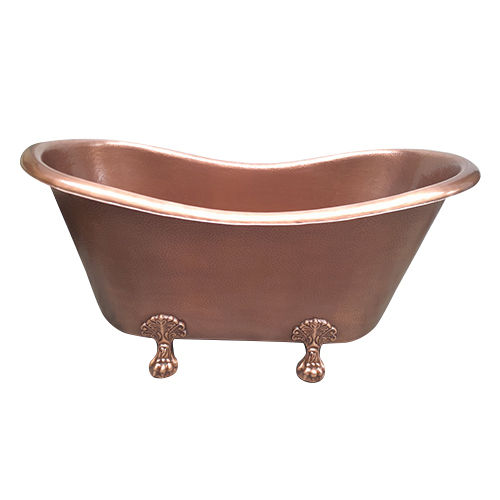 Glossy Copper Bathtub With Leg