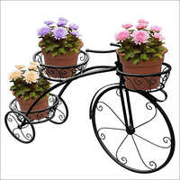 3 Tier Garden Cart Planter - Wire Mesh Levels, Polished White Finish, Easy Mobility Design