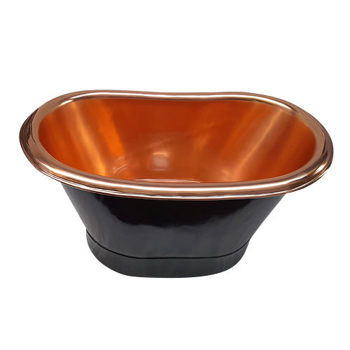 Single Bowl Copper Wash Basin - Finish: Glossy