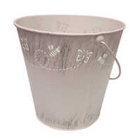 Polished Galvanised Iron Gardern Flower Bucket