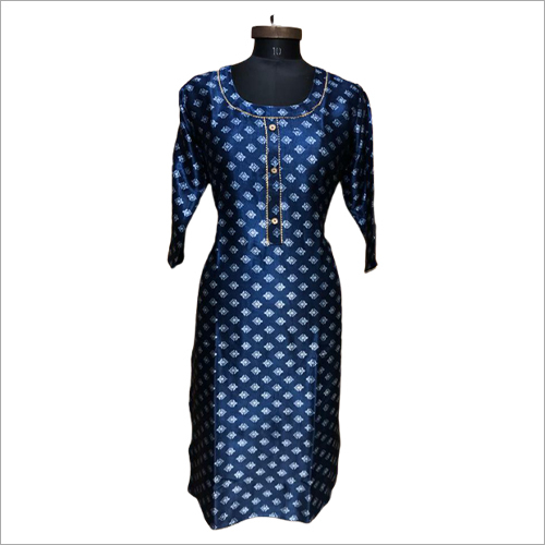 Silk Blue Heavy Kurti