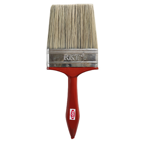 Bristle Paint Brush - Red Bristles, Wooden Handle | Industrial Cleaning and Polishing Tool