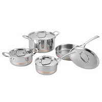 Steel 5 Ply Copper Cookware 4 Pcs Set
