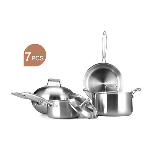 Stainless Steel Tri-Ply Cookware 7 Pcs Set