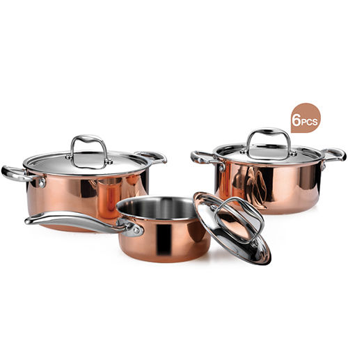 Copper Cookware 6 Pcs Set