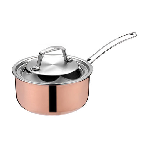 Copper Tri Ply Saucepan With SS Lid