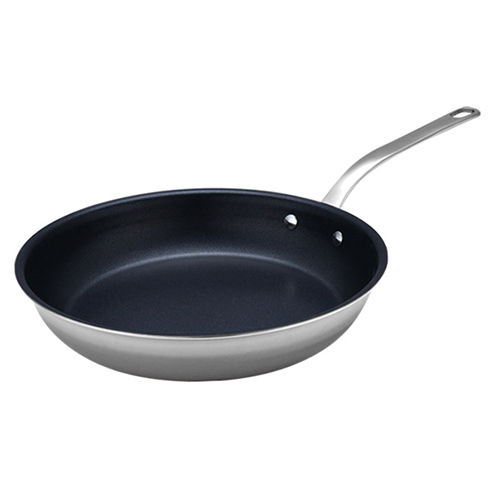 Black 26 X 5.9 Cm Stainless Steel Tri Ply Frying Pan Without Lid Or With Glass Lid