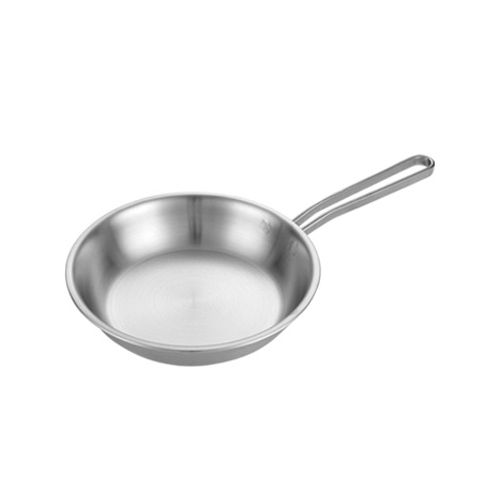 Silver Stainless Steel Tri Ply Frying Pan Without Lid Or With Glass Lid