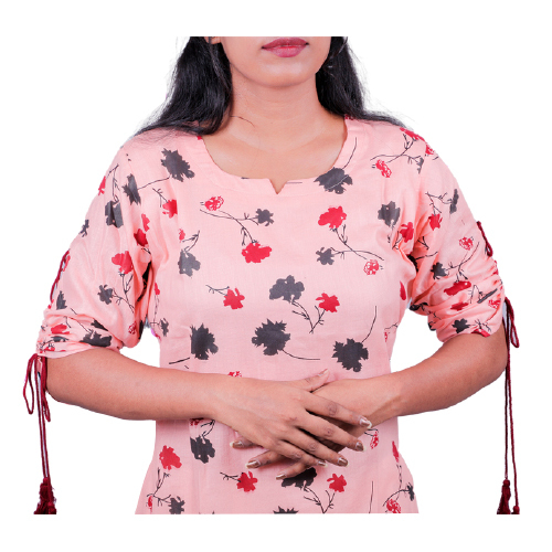AC2001 Straight Fit Kurtis In Floral Print