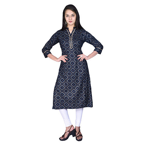 AC2006 Bandhej Print Straight Fit Kurtis