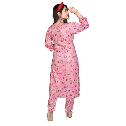 AC1014 Printed Straight Fit Kurti And Pant