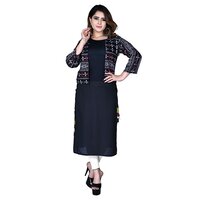AC2017-2031 Solid Plain Side Lace Kurtis And Jacket