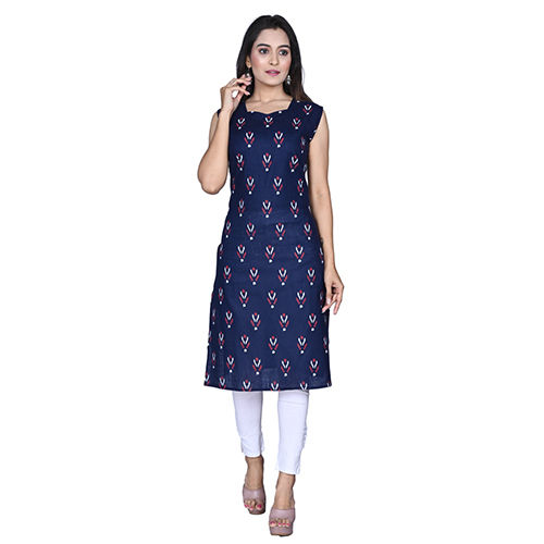 AC2025-AC2028 Cotton Printed Sleeveless Kurtis