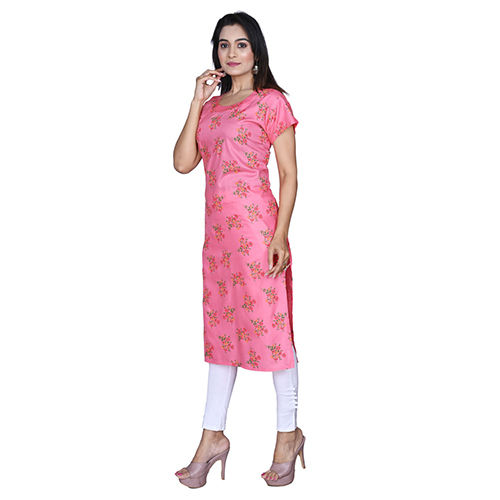 AC2027 Rayon Printed Straight Kurtis