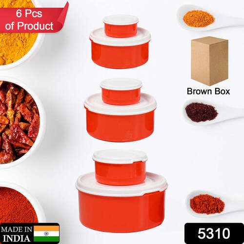 Mix Colour Plastic Airtight Food Storage Round Container(5310)