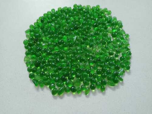 Green color round glass beads special art and craft used