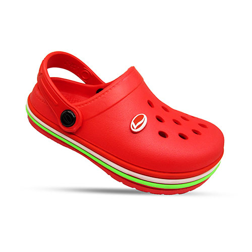 Kids Fluffy Classic Red Clogs - Rubber, Kids Sizes, Red | Faux Fur Lining, Slip-on, Lightweight, Water Resistant, Ventilated Design