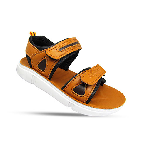 Kids Tan Brown Sandals - PU Material